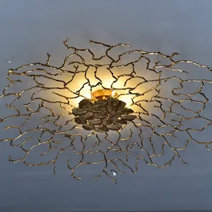 Meerosee lâmpada de parede com flores, de ouro, videira, de cobre, latão, para parede interna, luz de ramos de iluminação decorativa md86994