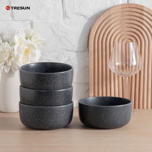 Service de table en céramique grès noir et gris classique de luxe, 16 pièces, pour 4 personnes, avec tasses, compatible lave-vaisselle, échantillon disponible - Product Image 4
