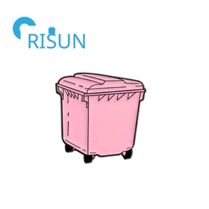 Venta al por mayor de fábrica, alfileres de basura de dibujos animados de esmalte duro suave, bolsa de basura, broche de alfiler de cubo de basura personalizado, insignia de alfiler esmaltado - Product Image 5