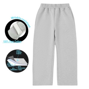 Pantalones Deportivos <span class=keywords><strong>Anchos</strong></span> de Tela Laminada de 630 g/m² de Alta Calidad Directo de Fábrica, Pantalones Rectos Extra Grandes con Logotipo Personalizado - Product Image 1