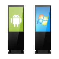 Pantalla LCD de 55 Pulgadas 16:9 para Centro Comercial, con Soporte de Piso para Interiores, Android/Windows, Pantalla Táctil IR, Tablero Publicitario