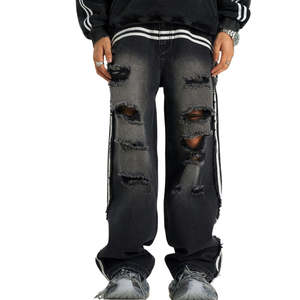 Pantalones Vaqueros Harem de Moda <span class=keywords><strong>Hip</strong></span> <span class=keywords><strong>Hop</strong></span> para Hombre, <span class=keywords><strong>Ropa</strong></span> de <span class=keywords><strong>Estilo</strong></span> Coreano Kpop, Pantalones Vaqueros Holgados, Pantalones Deportivos de Calle, Pantalones Vaqueros de Mezclilla para Hombre - Product Image 1