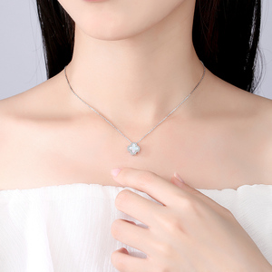 Kalung liontin tulang kerah perak 925, mewah 4 daun pesona kalung tatahan ibu dari mutiara untuk pesta ulang tahun pertunangan pernikahan - Product Image 5