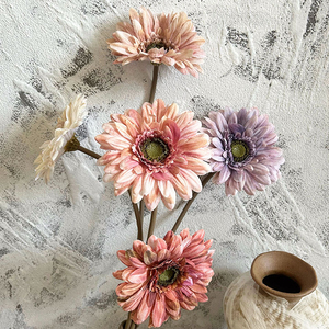 L-108 Nuovi Fiori Artificiali Gerbera dai Colori Autunnali, Girasoli Retrò Stampati in 3D in Seta per Decorazioni Domestiche e Ingrosso - Product Image 3