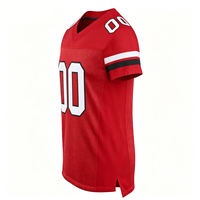 Jersey Olahraga Amerika Kustom dengan Kain Mesh dan Nomor Cetak untuk Jersey Sepak Bola Tim