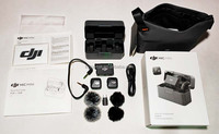 Mic Mini (2 TX + 1 RX + casing pengisi daya), dudukan pengisi daya pemancar untuk Osmo Action 5 Pro Action 4 Pocket 3 Mic Mini