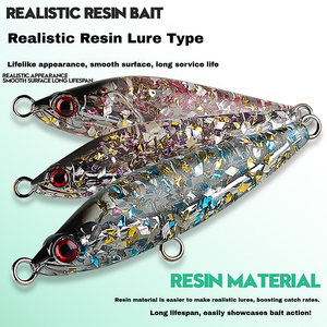 Leurre de pêche dur OEM personnalisé 7cm 17g, type crayon coulant, avec paillettes laser, corps en résine durable, longue portée, <span class=keywords><strong>pour</strong></span> achigan et <span class=keywords><strong>truite</strong></span> - Product Image 5