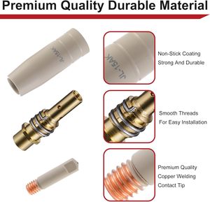 Kit de Repuesto de Boquillas para Soldadura MIG Welding Knight, Revestimiento Antiadherente de Cerámica, 14 Piezas, para Pistolas/Sopletes de Soldadura 15AK/MB15 - Product Image 3