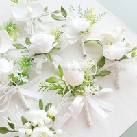 Bunga Sutra Putih Boutonniere Anggrek Mawar Buatan Tulip Corsage Gaya Barat Perayaan Pernikahan Alat Peraga Studio Foto