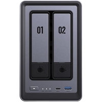 Serveur de stockage réseau domestique 2 baies NAS Intel N100 Quad Core 8GB DDR5 RAM M.2 NVME SATA HDD SSD 2.5GbE RJ45