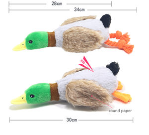 Eco-Friendly Cute Plush Squeaky Dog <b>Toy</b> 34cm Realistic Wild Duck Design <b>Interactive</b> Training Sound Paper Stuffed <b>Toy</b> For Dog <b>Cat</b> - Product Image 5