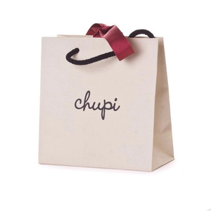 OEM Custom <b>Small</b> Paper Gift Bags For Perfume & Jewelry Recyclable Accessorized Ribbon <b>Shopping</b> Bag With Logo & Handles - Product Image 5