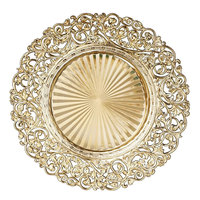 Assiettes de présentation décoratives en plastique doré de 13 pouces pour mariages, événements, fêtes et Noël – Assiettes creuses de service