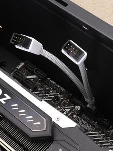 Adaptor kabel ekstensi Motherboard 9Pin Splitter Header USB perempuan 1 ke 2 Desktop Pria 9-Pin USB2.0 konektor HUB 15CM - Product Image 6