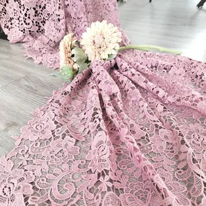 2023 grosir bunga indah manik-manik murah tekstil kain bordir Swiss Voile renda Trim