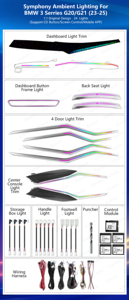 Illuminazione Ambientale LED a 64 Colori per Interni Auto <span class=keywords><strong>BMW</strong></span> Serie 3 G20 <span class=keywords><strong>G21</strong></span> 2020-2024, Accessori per Upgrade Atmosfera - Product Image 6