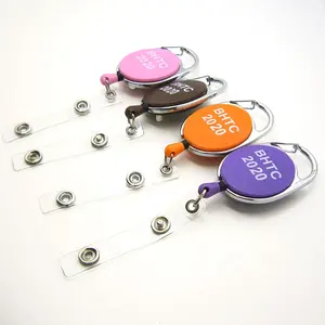 Retractable Badge Reel Holder Wholesale Customized Sublimation Plastic Name Tag Cute yoyo Badge Clip With id Card Holder