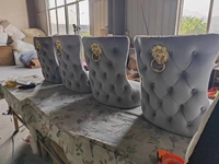 Chaises de Salle à Manger Luxe en Velours pour Mariage, en Bois