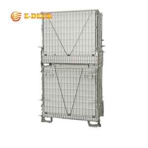 صندوق شبكي معدني مجلفن قابل للطي والتكديس لزجاجات البلاستيك - Product Image 5