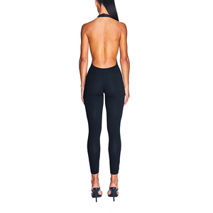 Nuova Collezione 2026: Tuta Elegante Senza Maniche con Collo Halter, Aderente e Sexy, Monocolore, con Schiena Scoperta per Donne - Product Image 5