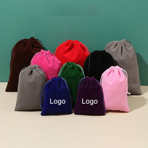 Customized Eco-Friendly Velvet Packaging Bag with Printed Logo for Jewelry for <b>Rings</b> Necklaces <b>Watches</b> Gemstones Dust-Proof - Product Image 1