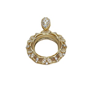 Accesorios de Plata S925 para DIY, Juego de Anillo y Pendientes con Colgante 4885, con Perla de 15 mm, Base Plana de Mármol, Chapado en Oro, para Fabricación de Joyería - Product Image 5