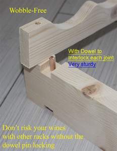 モジュラーワインラック自立型収納スタンドディスプレイシェルフ12X6列72スロットスタッカブル木製ディスプレイラック - Product Image 5