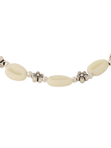 Tobillera de Concha y Plata con Diseño Floral para Mujer, Estilo Bohemio de Playa, Joyería Ajustable para el Pie, Regalo - Product Image 3