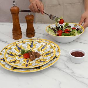 Bộ đồ ăn bằng melamine màu vàng cổ điển thân thiện với môi trường, bền, dễ vệ sinh, dùng làm đĩa trái cây & đồ ăn cưới - Product Image 2