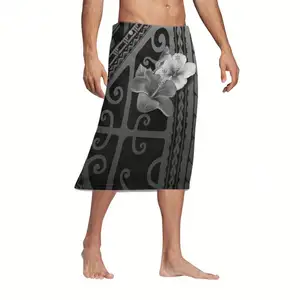 High Quality Men's Hawaiian Sarong for Men Samoan Tribal Floral Print Traditional Clothing Dresses Wrap Pareo Sarong Skirt