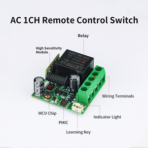 Ev1527 קוד למידה dc 3v ערוץ אלחוטי אחד 315mhz 433mhz בקר מרחוק פלסטיק <span class=keywords><strong>5</strong></span> כפתורים 100 מטר טווח עבור חכם - Product Image 2