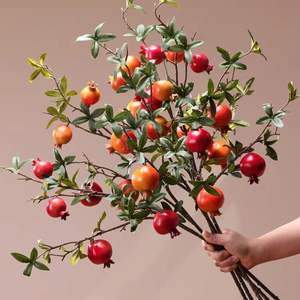 Collection de <span class=keywords><strong>fleurs</strong></span> artificielles en mousse pour le Nouvel An 2026, fruits rouges, <span class=keywords><strong>arbre</strong></span> à argent doré, ornements de fruits, seau à câlins - Product Image 1