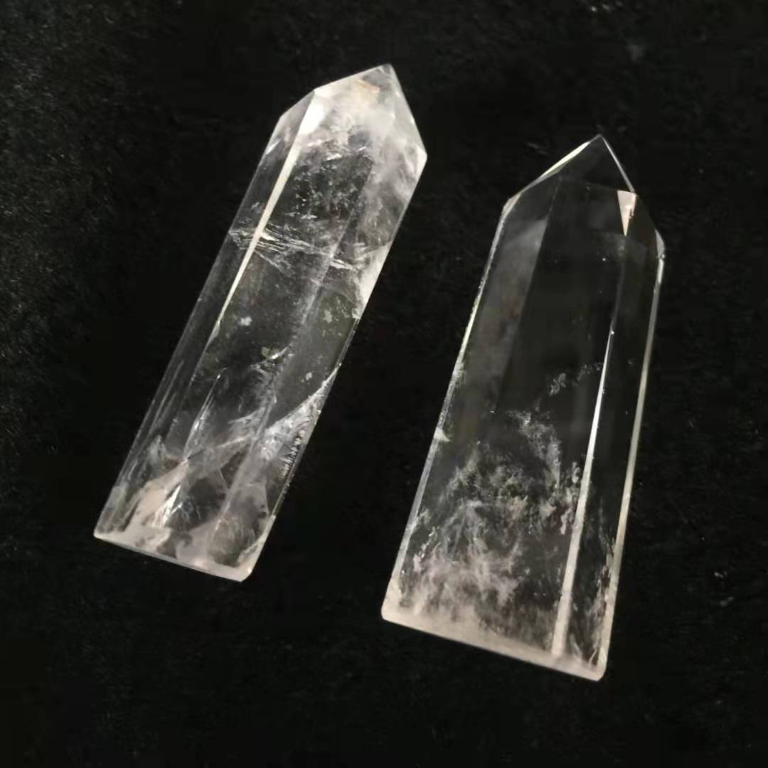 石英 天然水晶石英石透明石英六角柱摆件水晶石砾石六角棱镜| Alibaba.com