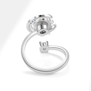 Rotating Moon Adjustable Women's Ring Pave Colorful Cubic Zirconia Copper Anxiety Relief Jewelry <b>Gift</b> For Best Friend Girl - Product Image 4