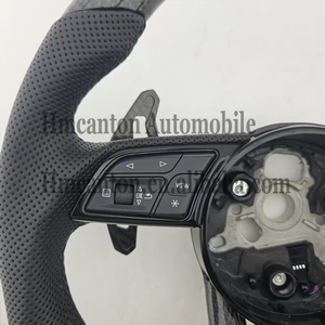 หนังคาร์บอนไฟเบอร์แบบเจาะรู สำหรับพวงมาลัยรถยนต์ออดี้ รุ่น A3 A4 A4L A5 A7L A8 Q5 Q7 B9 A6 R8 ขายดี คุณภาพเยี่ยม - Product Image 3