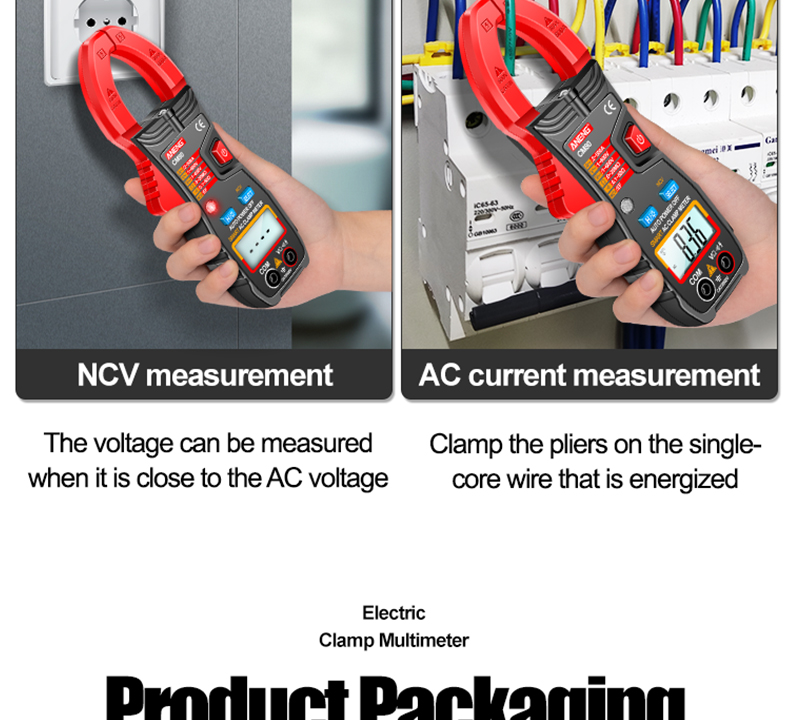 ANENG CM80 Digital clamp meter Ammeter Voltage Car Amp Hz Capacitance NCV Ohm Test multimeter digital profesional tester