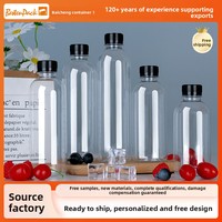 Bouteille transparente jetable pour animaux de compagnie de 500 ml, personnalisable avec logo, pour soupe de prune acidulée, eau minérale, thé au lait, jus