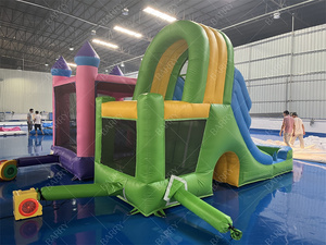 Château gonflable de rebondissement commercial de château de rebond de saut et de glissière pour la maison pleine d'entrain d'enfants combinée - Product Image 2
