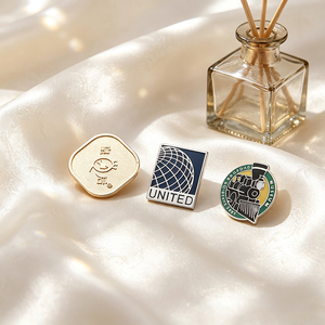 Luxury Metal Irregular Shape <b>Badge</b> With Feather <b>Pin</b> Nickel-Free Customized Die Casting <b>Badges</b> For Promotion - Product Image 5