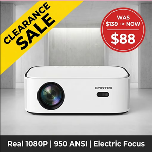 Liquidazione di Fabbrica: Proiettore Smart BYINTEK K45, 1080P Nativo, 950 ANSI, Messa <span class=keywords><strong>a</strong></span> Fuoco Elettrica, Miglior Rapporto Qualità-Prezzo per Home <span class=keywords><strong>Cinema</strong></span> <span class=keywords><strong>a</strong></span> $88 - Product Image 1