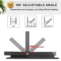 Projecteur LED extérieur en aluminium étanche IP65 ultra-plat 10W-200W AC noir pour jardin, garantie 2 ans