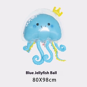 Трехцветный медуз Осьминог тема плавающий День рождения Корона шар Новый рождественский пузырь воздушный шар - Product Image 6