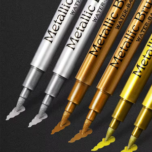 Kunst Metallic Goud Zilver Permanente Verf Marker Op Waterbasis Voor Het Tekenen Van Handtekening Ambacht - Product Image 2