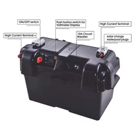 Boîtier de batterie solaire intelligent portable 50A étanche 12V avec double prise de courant pour 24 à 27 batteries pour usage extérieur en groupe