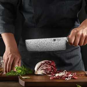 New Design 7 Inch Sharp Japanese Nakiri Knife 110-layer Damascus Steel Luxury Desert Ironwood Handle Kitchen Knives Gift