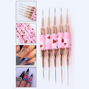 5 pièces/ensemble <span class=keywords><strong>rose</strong></span> <span class=keywords><strong>coeur</strong></span> brosse à ongles peinture <span class=keywords><strong>dessin</strong></span> au trait Double tête Nail Art brosse ensemble pour <span class=keywords><strong>dessin</strong></span> au trait Nail Art - Product Image 1