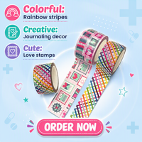 Lot de rubans adhésifs décoratifs Washi pour scrapbooking, journal et bricolage, avec dorure à chaud dorée, pour la décoration de carnets et agendas
