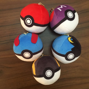 JAMELIN Elf Ball Plush Keyring Spherical Cartoon Anime Stuffed Doll 8cm Pikachu Pokeball Pocket Monster Keychain