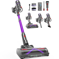 Aspirateur balai sans fil cyclonique 600W avec batterie lithium-ion, réglage automatique de la puissance d'aspiration, autonomie de 80 minutes, filtre HEPA, utilisation à la main