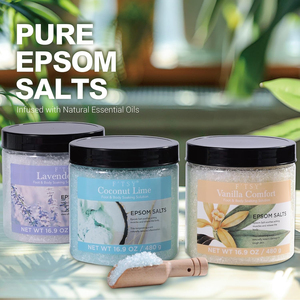 Meilleure idée cadeau Sels de bain Trempage <span class=keywords><strong>Spa</strong></span> <span class=keywords><strong>Luxetique</strong></span> Sels d'Epsom Coffret de cadeaux Sels de bain Lavande Noix de coco - Product Image 2